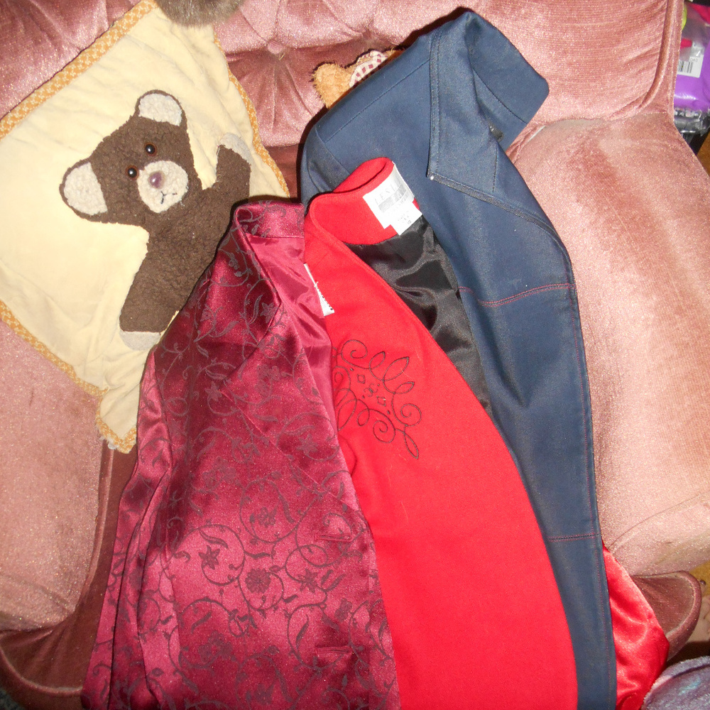Lot of Red Burgundy Blue Blazers 8 10 Work Unique